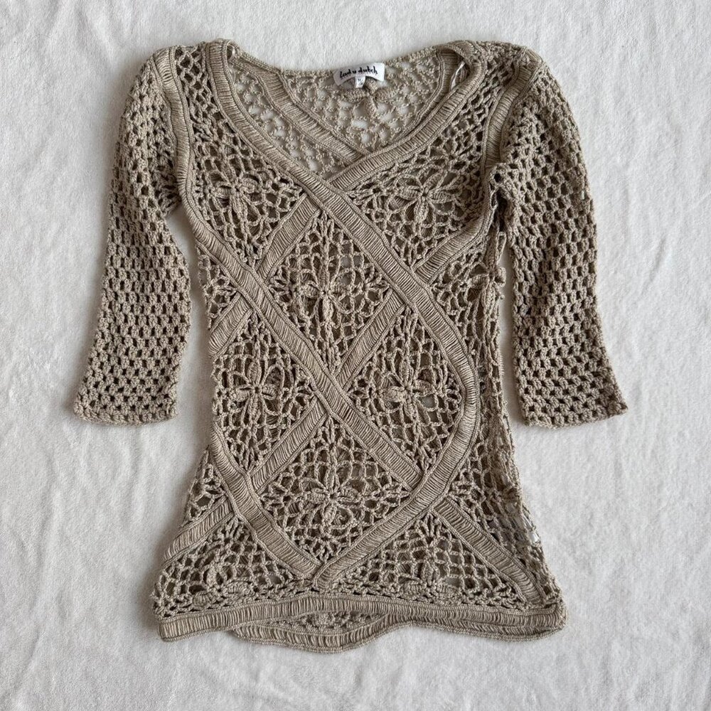 lady dutch tan crochet top